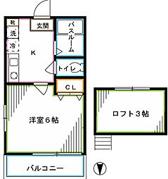 ハウズ高円寺 1Kの間取図画像