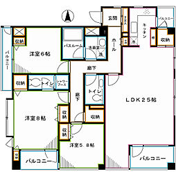 インテグラーレ哲学堂 3LDKの間取図画像