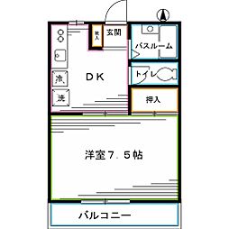アーバンハイツ 1DKの間取図画像