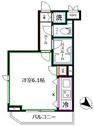 ルーブル中野白鷺 1Kの間取図画像
