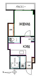シャンボール新高円寺 1Kの間取図画像