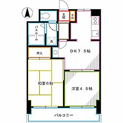 サンローゼ津田 2DKの間取図画像