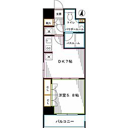 ParkSphere中野富士見町 1DKの間取図画像
