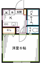 グリーンハイツ 1Kの間取図画像