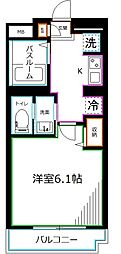 セルベコート野方 1Kの間取図画像