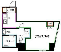 GRANPASEO阿佐ヶ谷 ワンルームの間取図画像