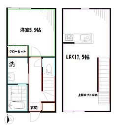 Liaison  B 1LDKの間取り