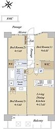 シティハウス吉祥寺北町 3LDKの間取図画像