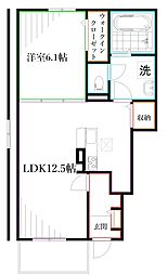 ファミーユ北町 1LDKの間取図画像