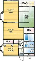 ベルメゾン楓 3DKの間取図画像