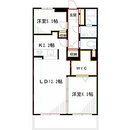 つつじヶ丘アイランドコート 2LDKの間取図画像