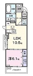 アウル吉祥寺南 1LDKの間取図画像