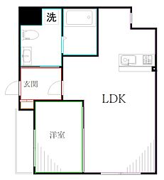 リッツ関町 1LDKの間取図画像