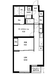 杉並区桃井4丁目マンション 1SLDKの間取図画像