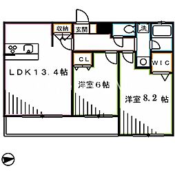 ウィステリア浅間 2LDKの間取図画像