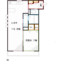 パークサイドレジデンス 1LDKの間取図画像