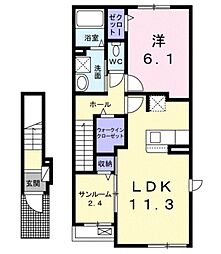 HOME吉祥寺通り 1LDKの間取図画像