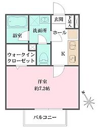 マンハイムズューデン 1Kの間取図画像
