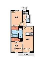 カサフィオーレ 2LDKの間取図画像