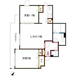 LAPiS吉祥寺 2LDKの間取図画像