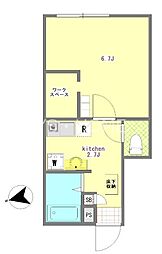 武蔵野市境南町3丁目アパート 1Kの間取図画像