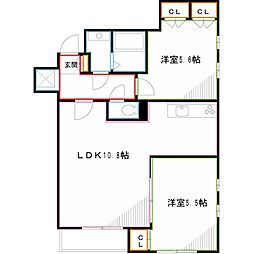ビバリーホームズ吉祥寺 2LDKの間取図画像