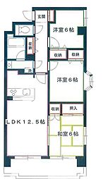 ライフステージ武蔵野 3LDKの間取図画像