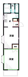 あびたしおん三鷹 2Kの間取図画像