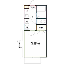 シャルム 1Kの間取図画像