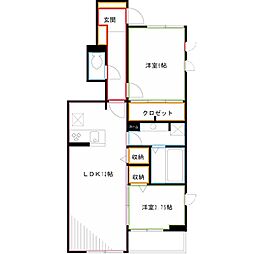 グランドステージ1 2LDKの間取図画像