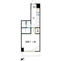 ジャルダンM・K 1Kの間取図画像