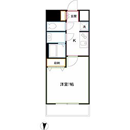 プライムアーバン武蔵小金井2 1Kの間取図画像