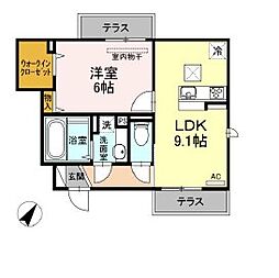 マノワール善福寺 1LDKの間取図画像