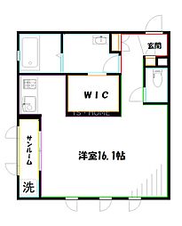 K2 1Kの間取図画像