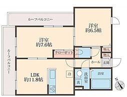 UTENA TERRACE 2LDKの間取図画像