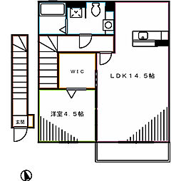 ラフィーネ 1LDKの間取図画像