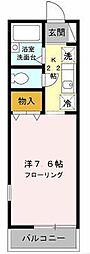 ヴィラ・ファミーユB 1Kの間取図画像