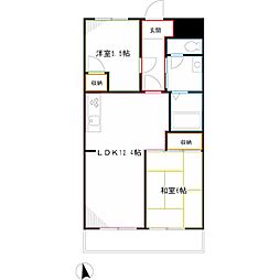 榎本第二コーポラス 2LDKの間取図画像