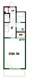 ハイツけやき七番館 1Kの間取図画像