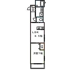 レディッシュガーデン 1DKの間取図画像