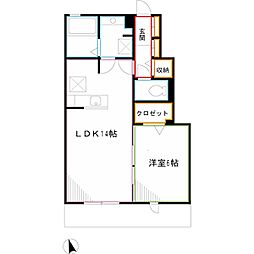 北野翠亭2 1LDKの間取図画像