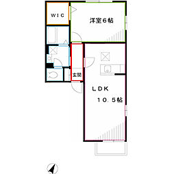エスポワール 1LDKの間取図画像