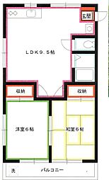 第二幸信・ハイツ 2LDKの間取図画像