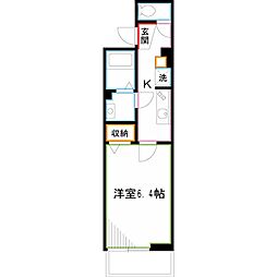 リブリ・ソレイユミタカ 1Kの間取図画像