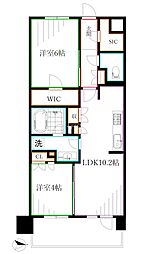 武蔵野市境2丁目マンション 2LDKの間取図画像
