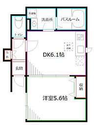 Crea Court Ogikubo Momoi 1階1DKの間取り