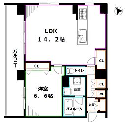 オーパスレジデンス吉祥寺 2階1LDKの間取り