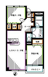ラベンダーテラス 2LDKの間取図画像