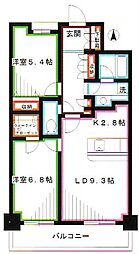 イストワール 2LDKの間取図画像