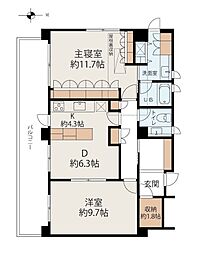クリスタルコート 2LDKの間取図画像